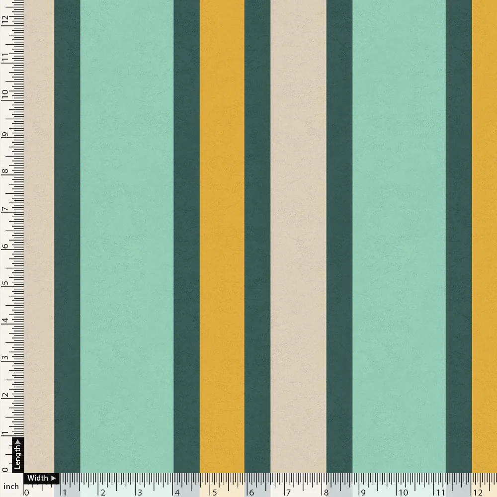 Green And Yellow Stripes Combo Digital Printed Fabric  - Weightless - Image 4