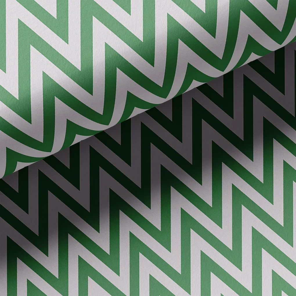 Green Chevron Pattern Digital Printed Fabric - Image 2