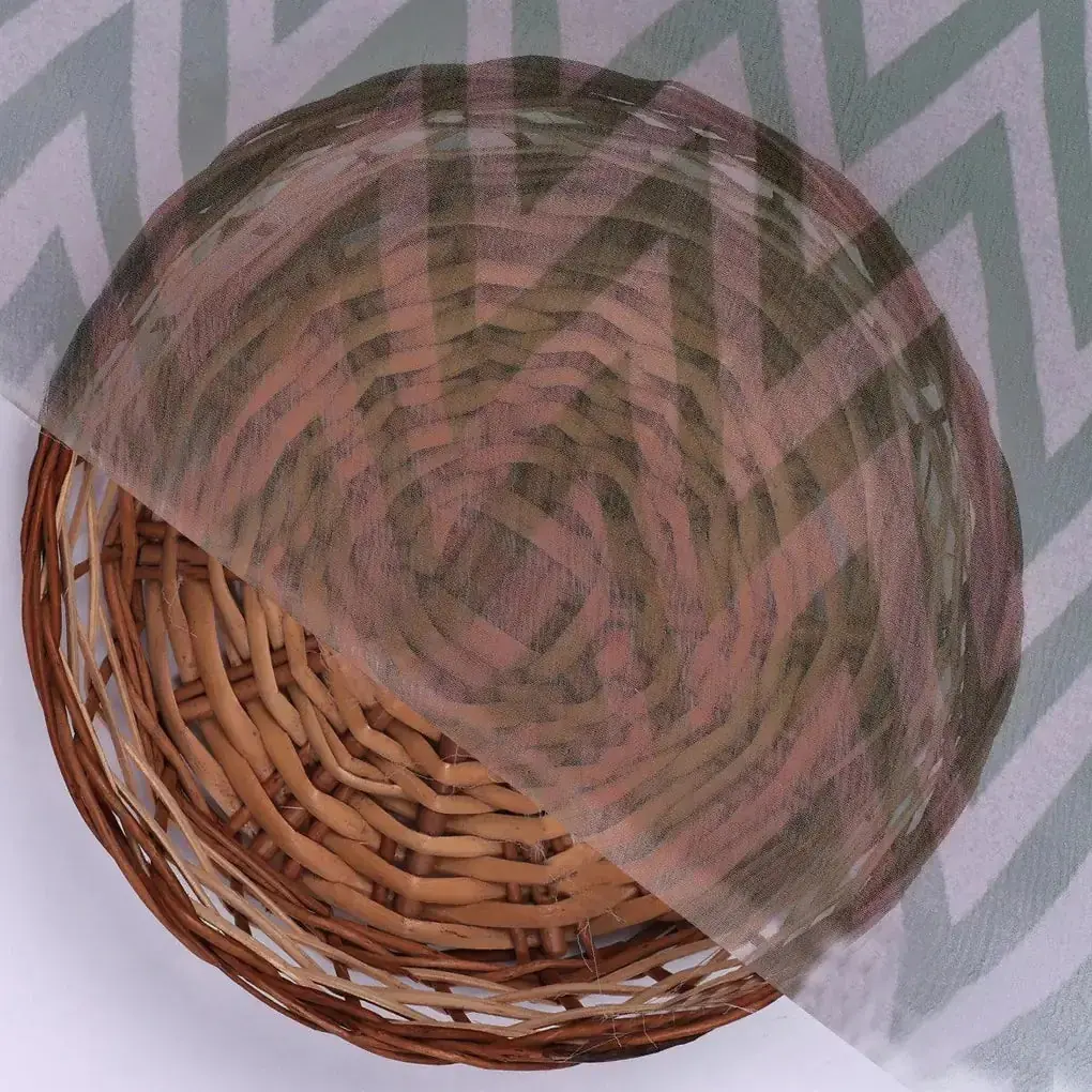 Green Chevron Pattern Digital Printed Fabric - Image 2