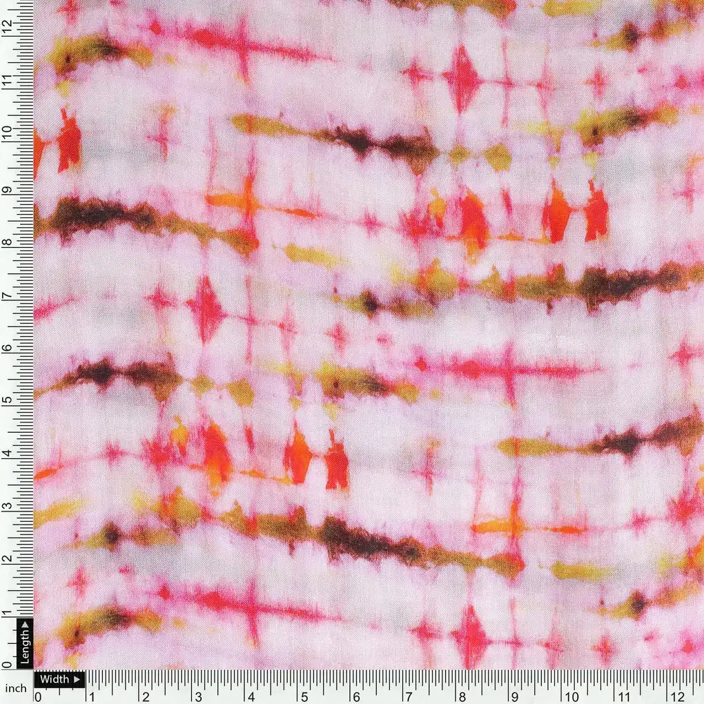 Pink Decorative Pure Muslin Printed Fabric Material - Image 4