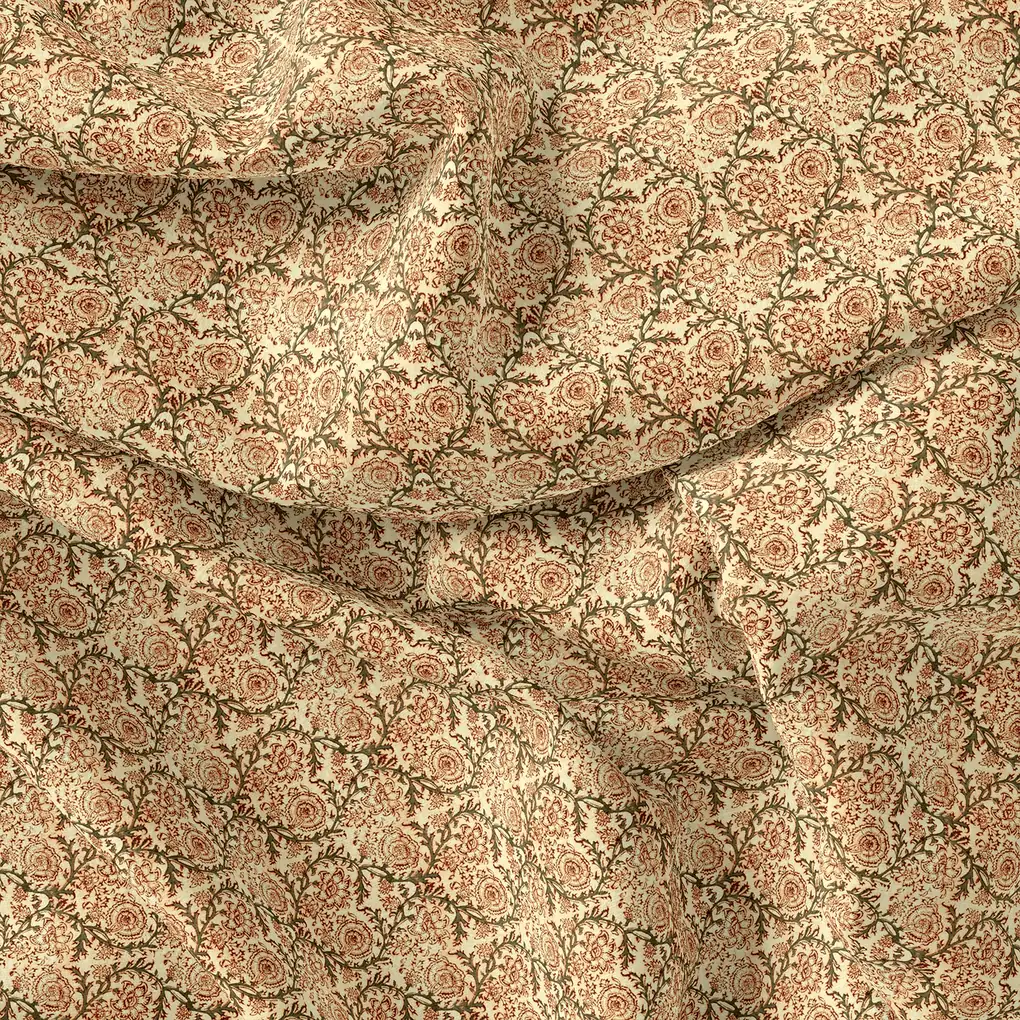 Golden Festive Pure Cotton Printed Fabric Material - Image 3