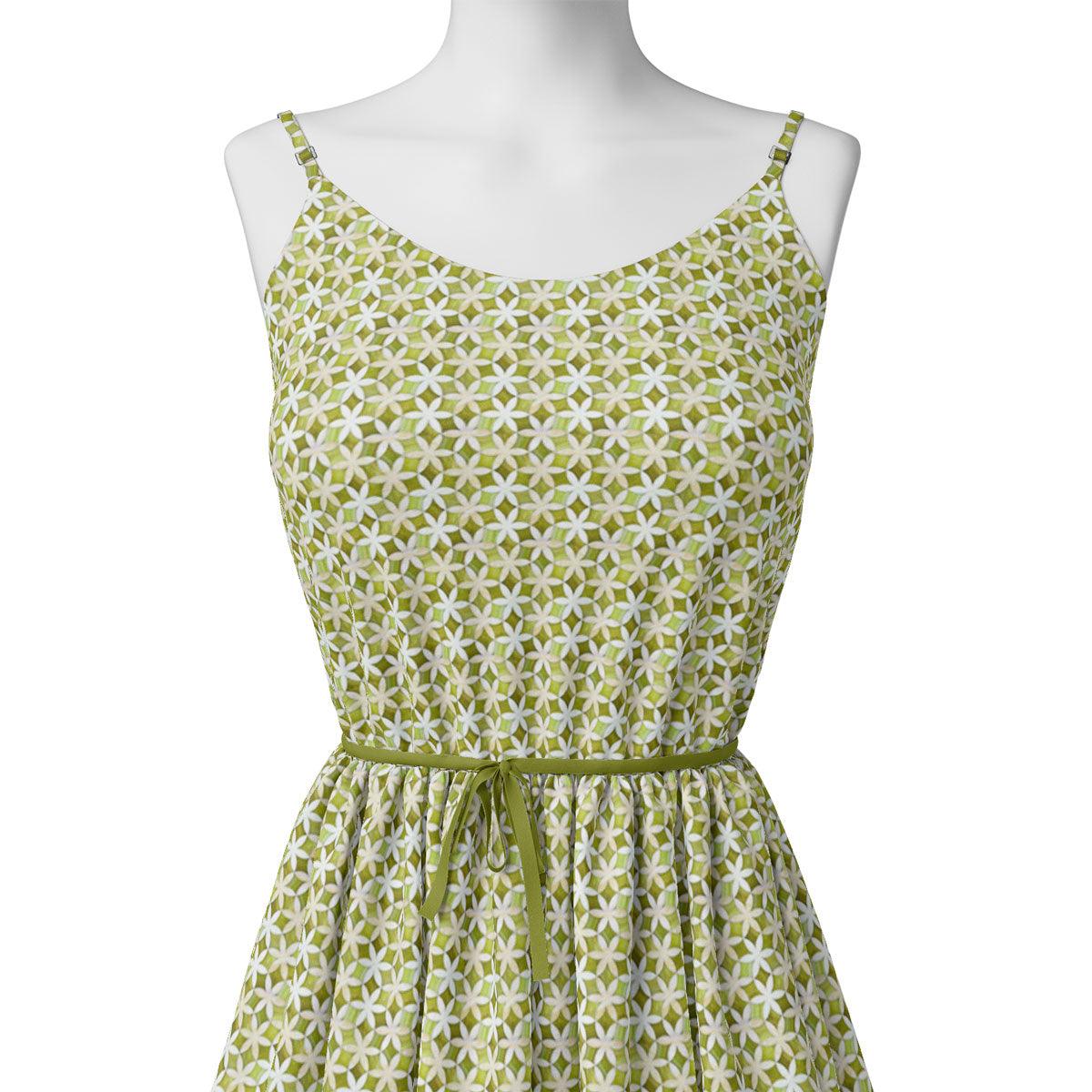 Green Flower Weightless Printed Fabric - Image 2