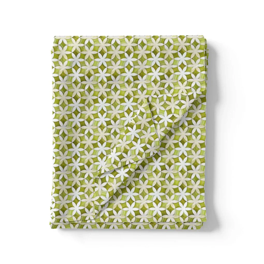 Green Flower Weightless Printed Fabric - Image 3