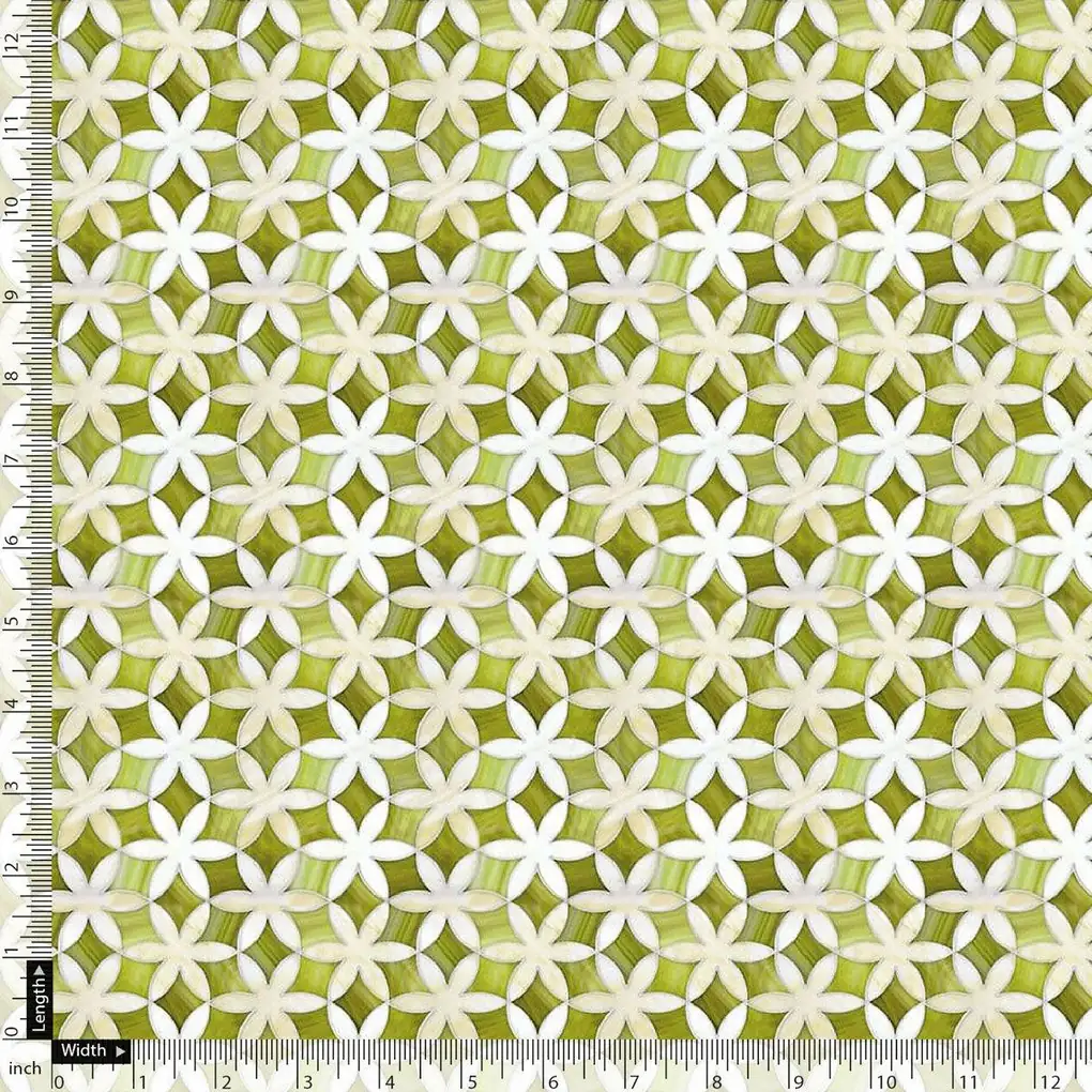 Green Flower Weightless Printed Fabric - Image 5