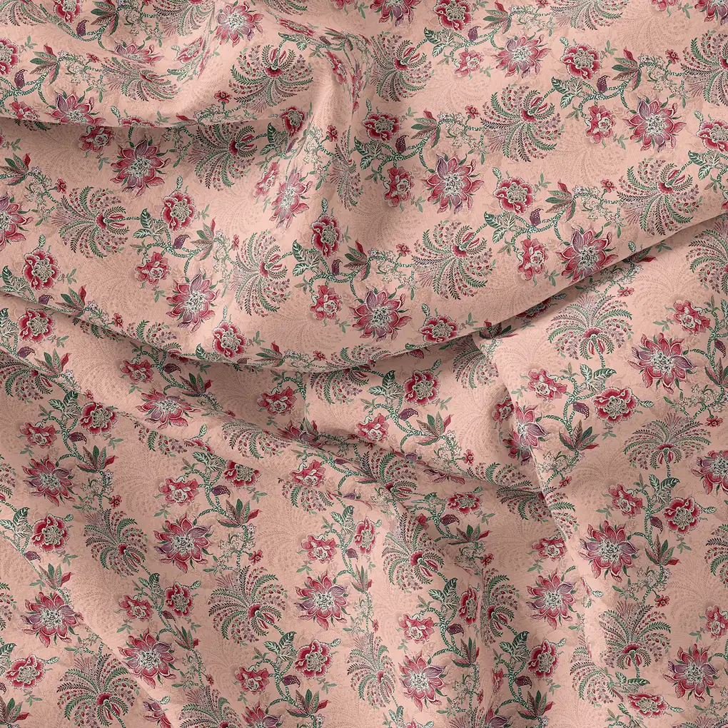 Green Jecobean Floral Pure Georgette Printed Fabric Material - Image 4