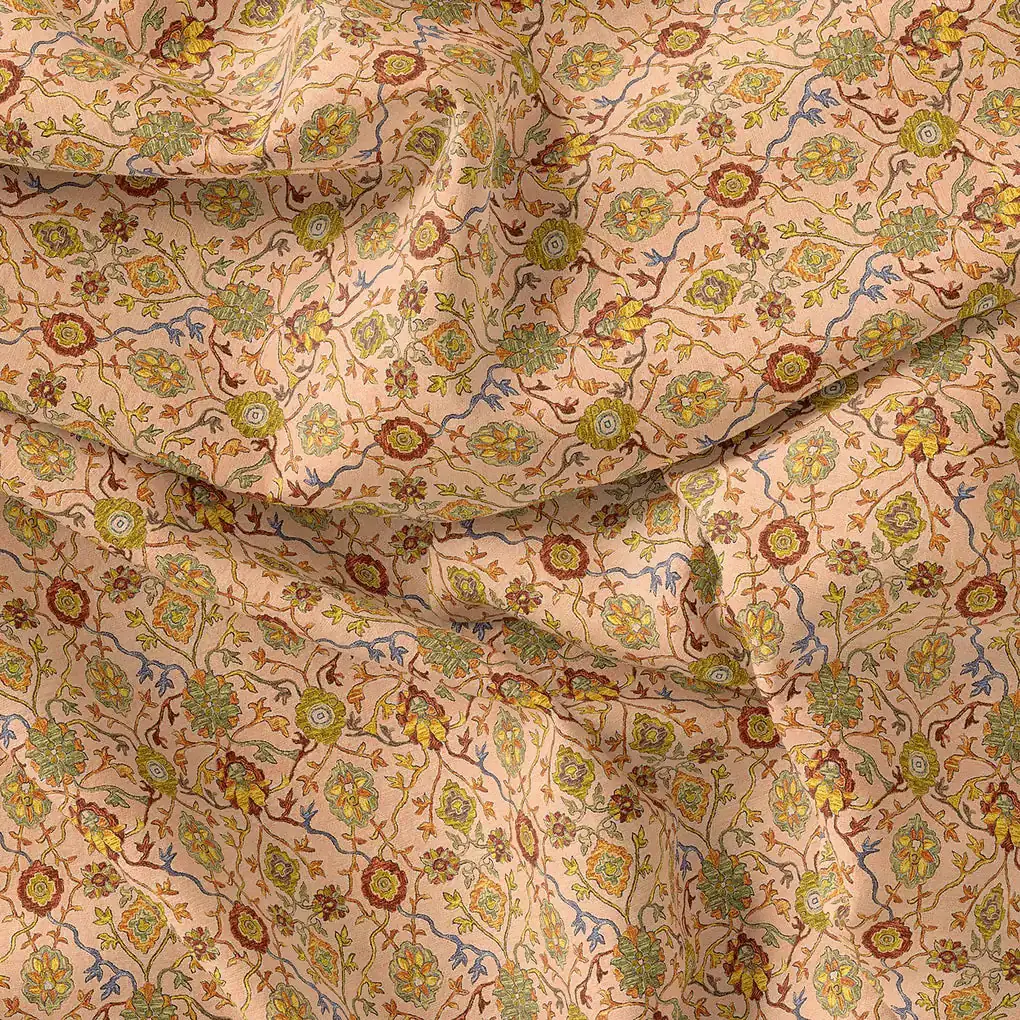 Brown Jecobean Pure Georgette Printed Fabric Material - Image 4