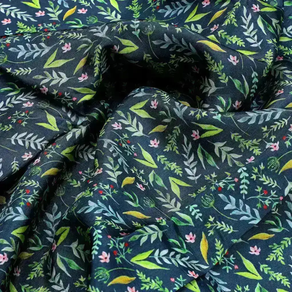 Green Leaves Ditzy Digital Print Fabrics - Image 3