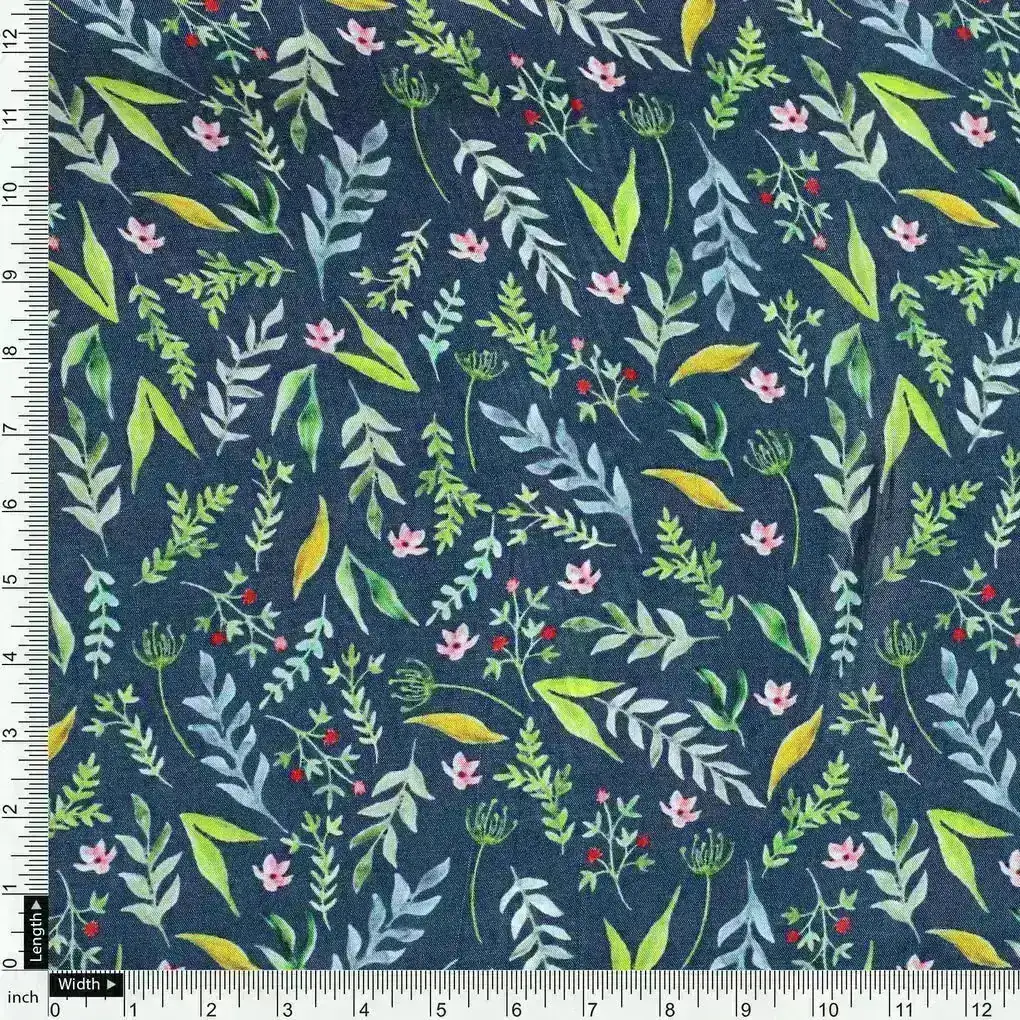 Green Leaves Ditzy Digital Print Fabrics - Image 4