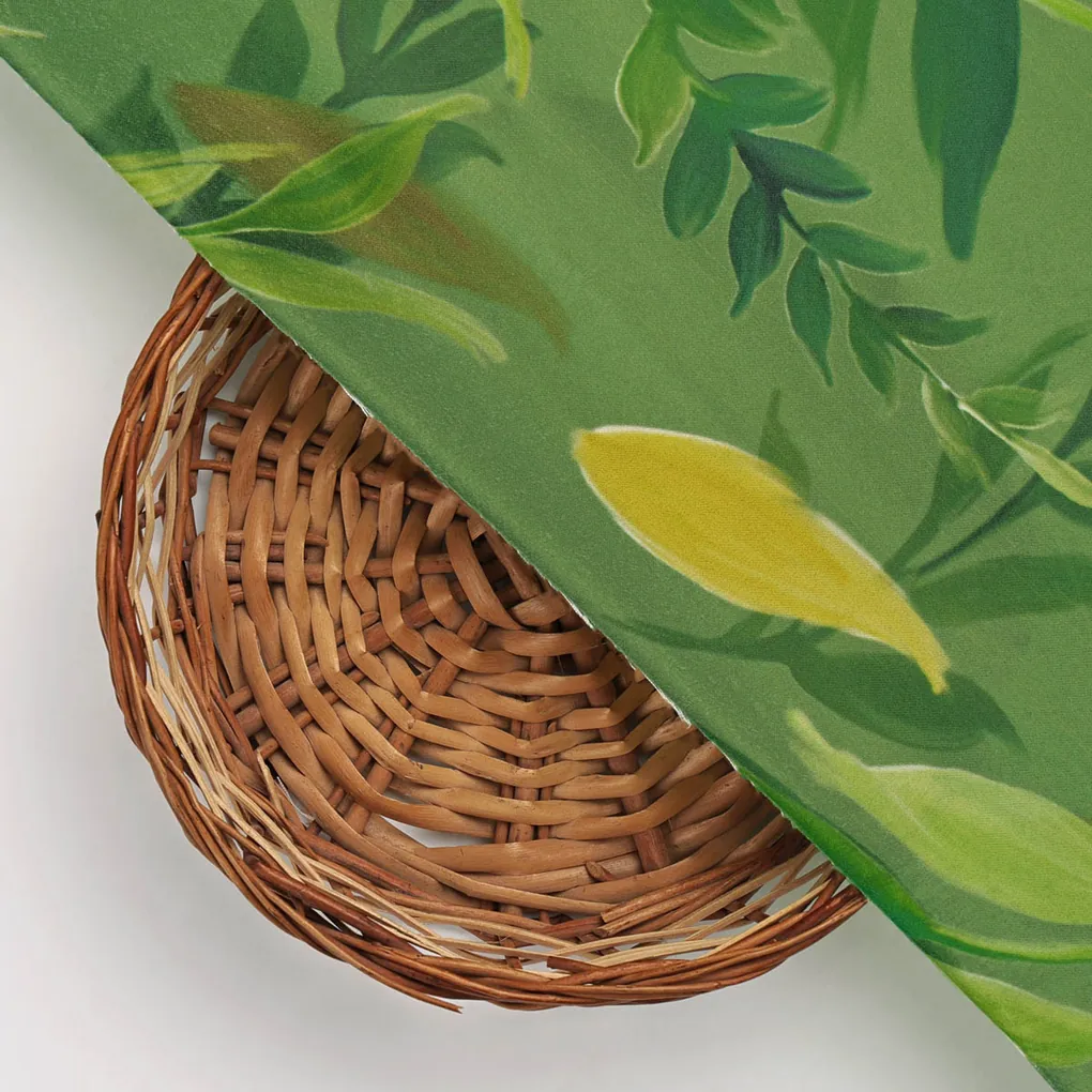 Green Leaves Printed Fabric - Image 3