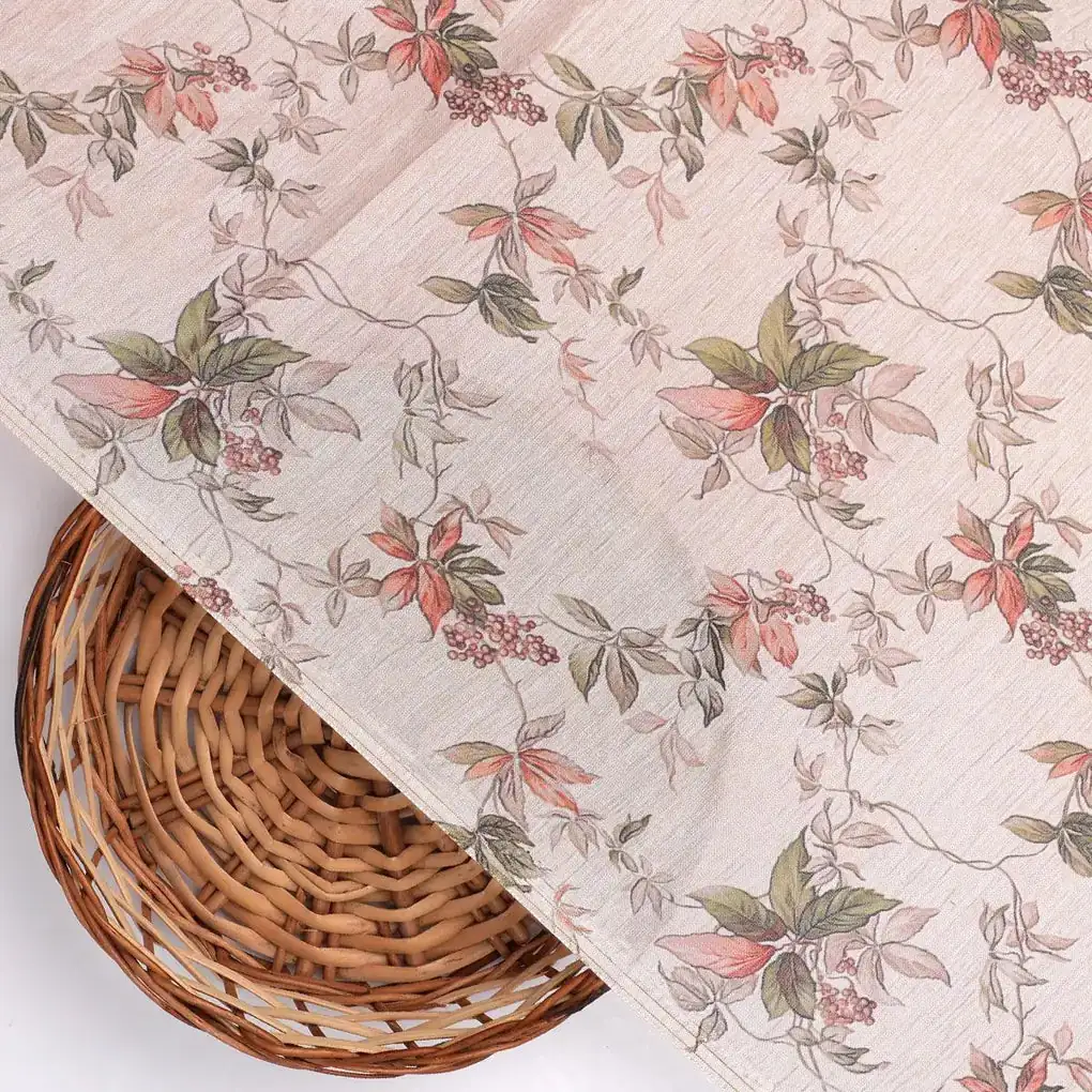 linen Leaves Pure Muslin Printed Fabric Material - Image 2