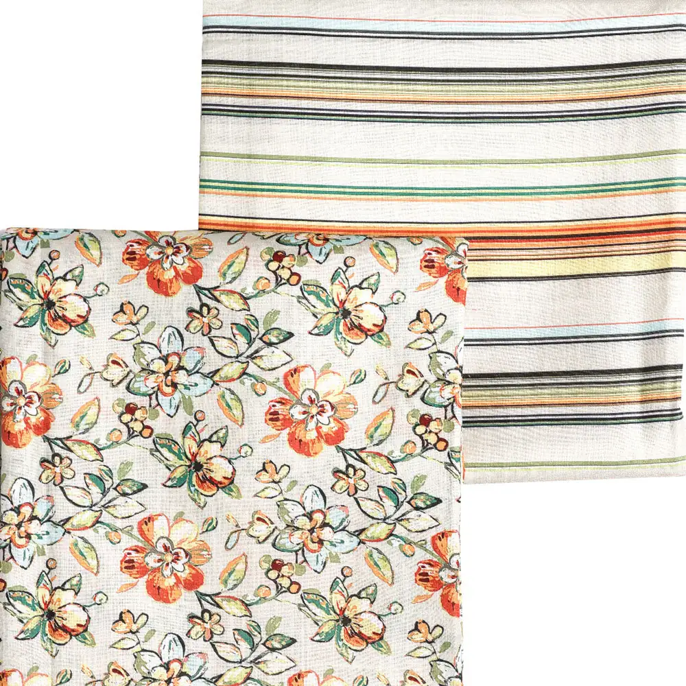 Green Linen Printed Unstitched Fabric Set (5 Meter Set) - Image 3