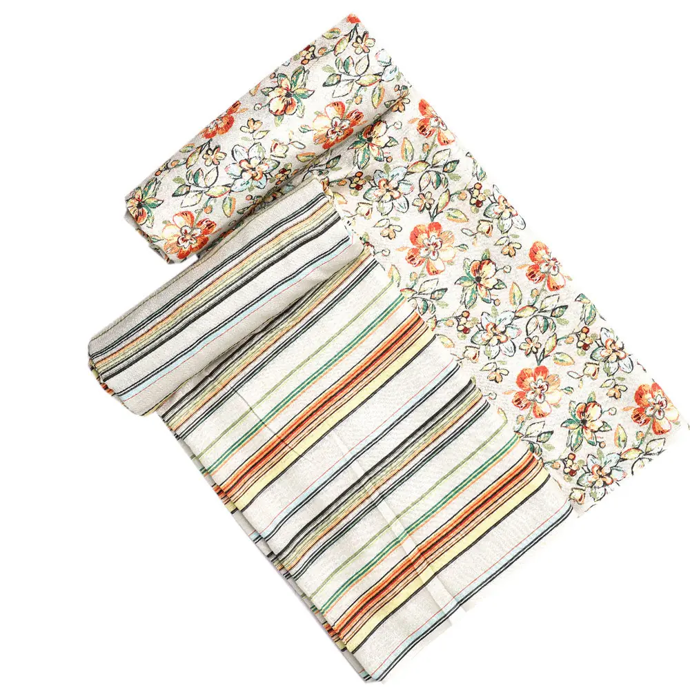 Green Linen Printed Unstitched Fabric Set (5 Meter Set) - Image 4
