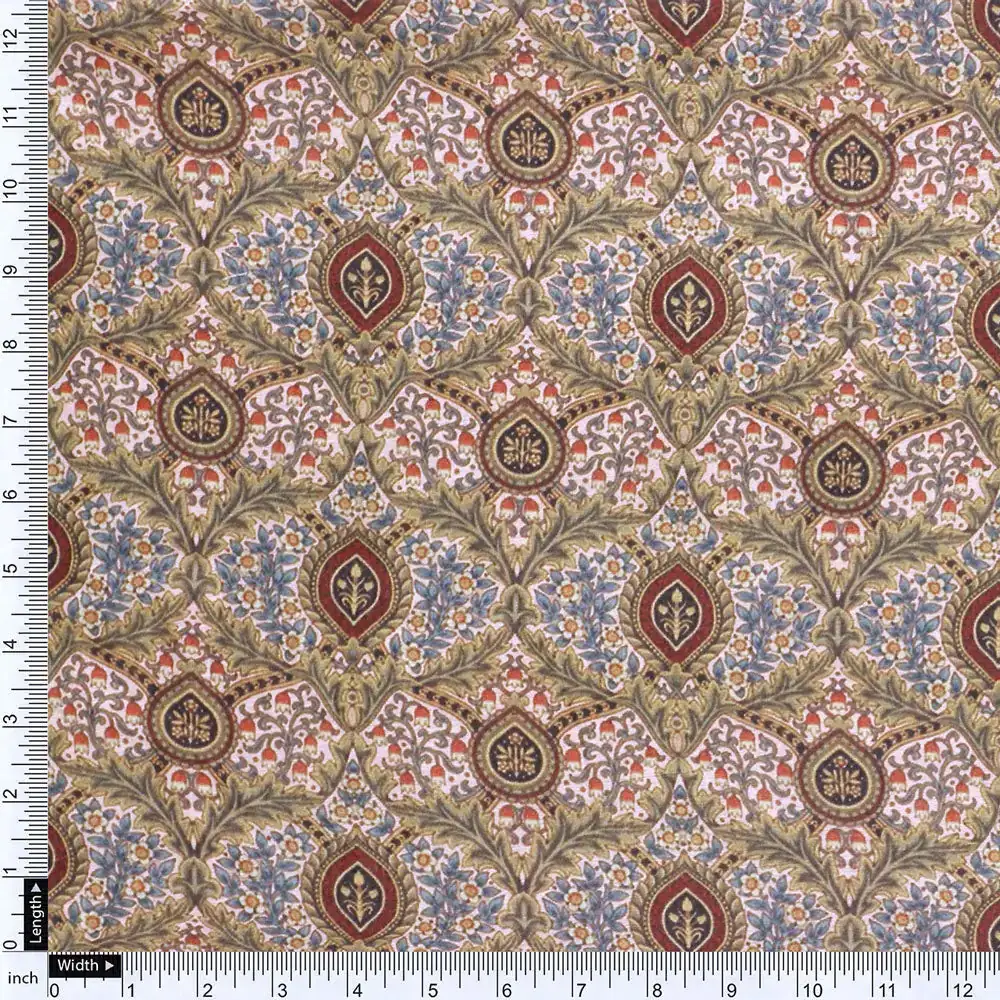 Green Mul Cotton Printed Unstitched Fabric Set (5 Meter Set) - Image 5