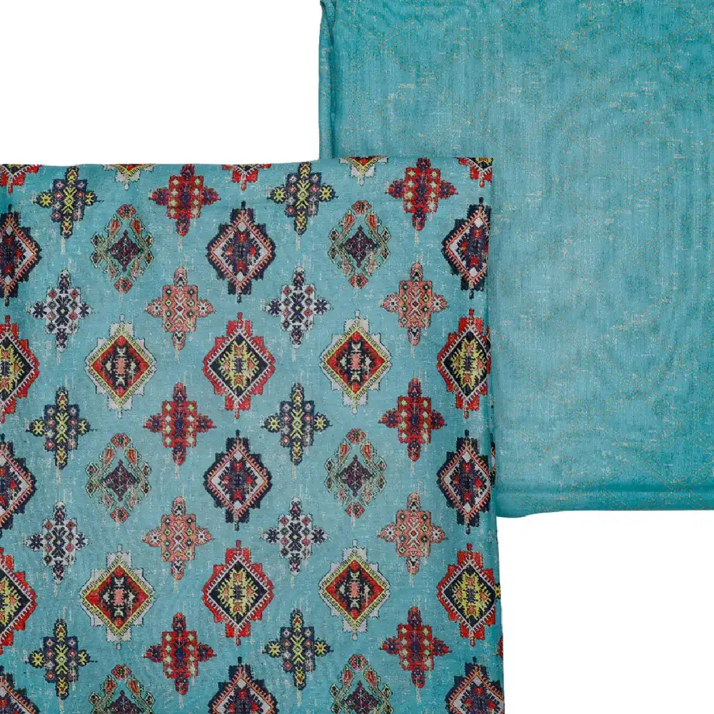 Green Mul Cotton Printed Unstitched Fabric Set (5 Meter Set) - Image 3