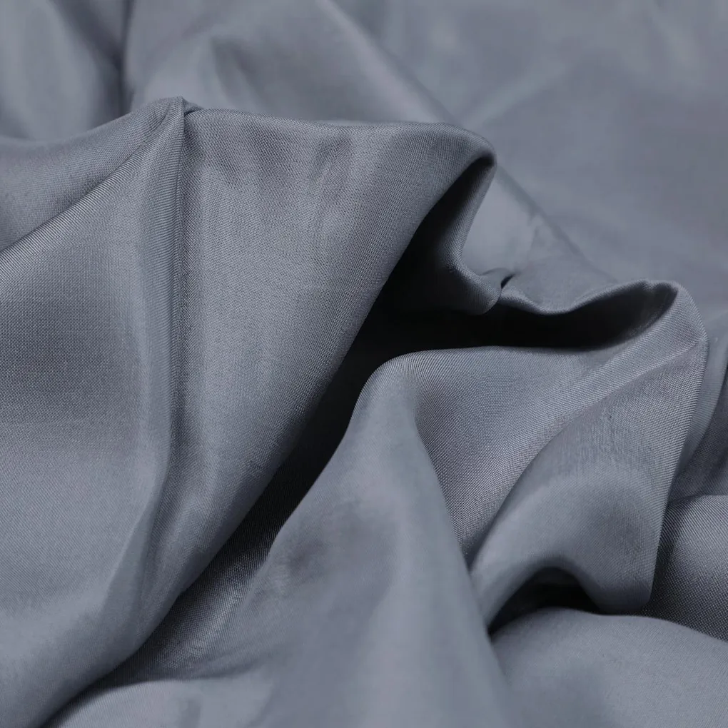 Grey Colour Upada Silk Plain Dyed Fabric - Image 3