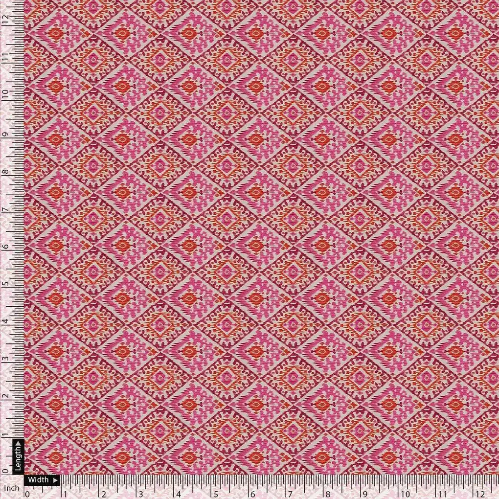 Hand Painted Argyle Pattern Digital Printed Fabric - Image 4