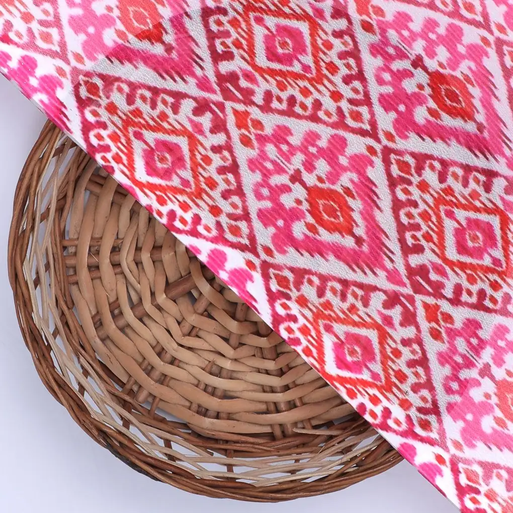 Hand Painted Argyle Pattern Digital Printed Fabric - Weightless - Image 2
