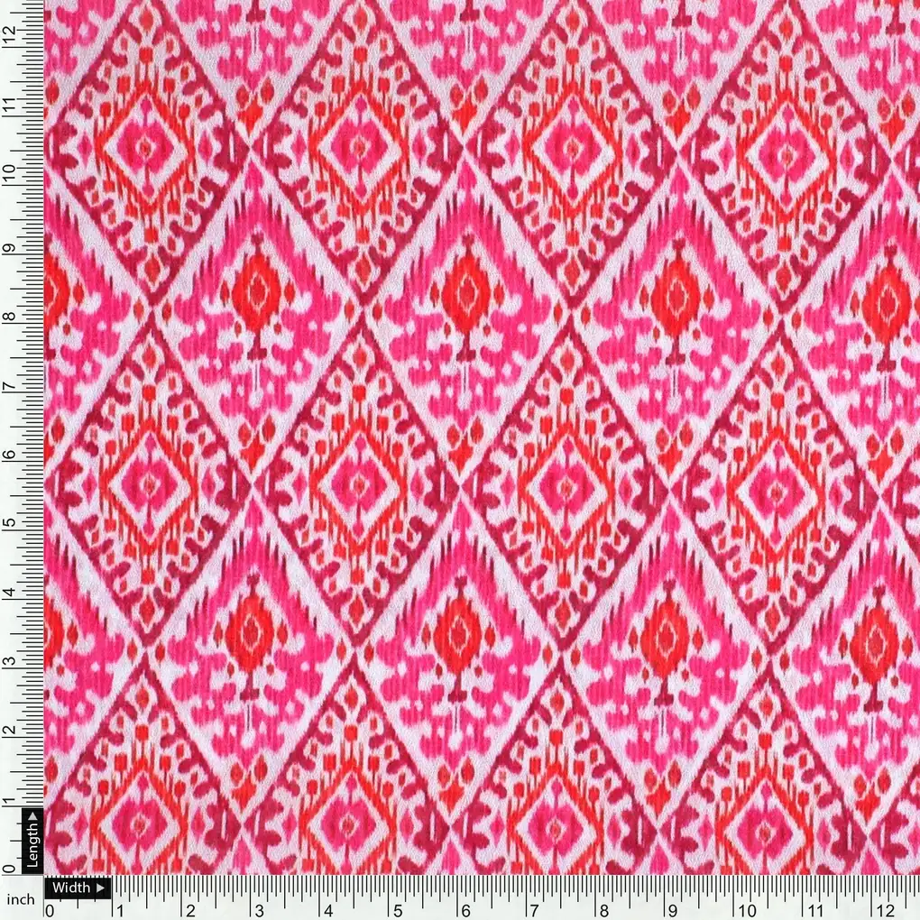 Hand Painted Argyle Pattern Digital Printed Fabric - Weightless - Image 4