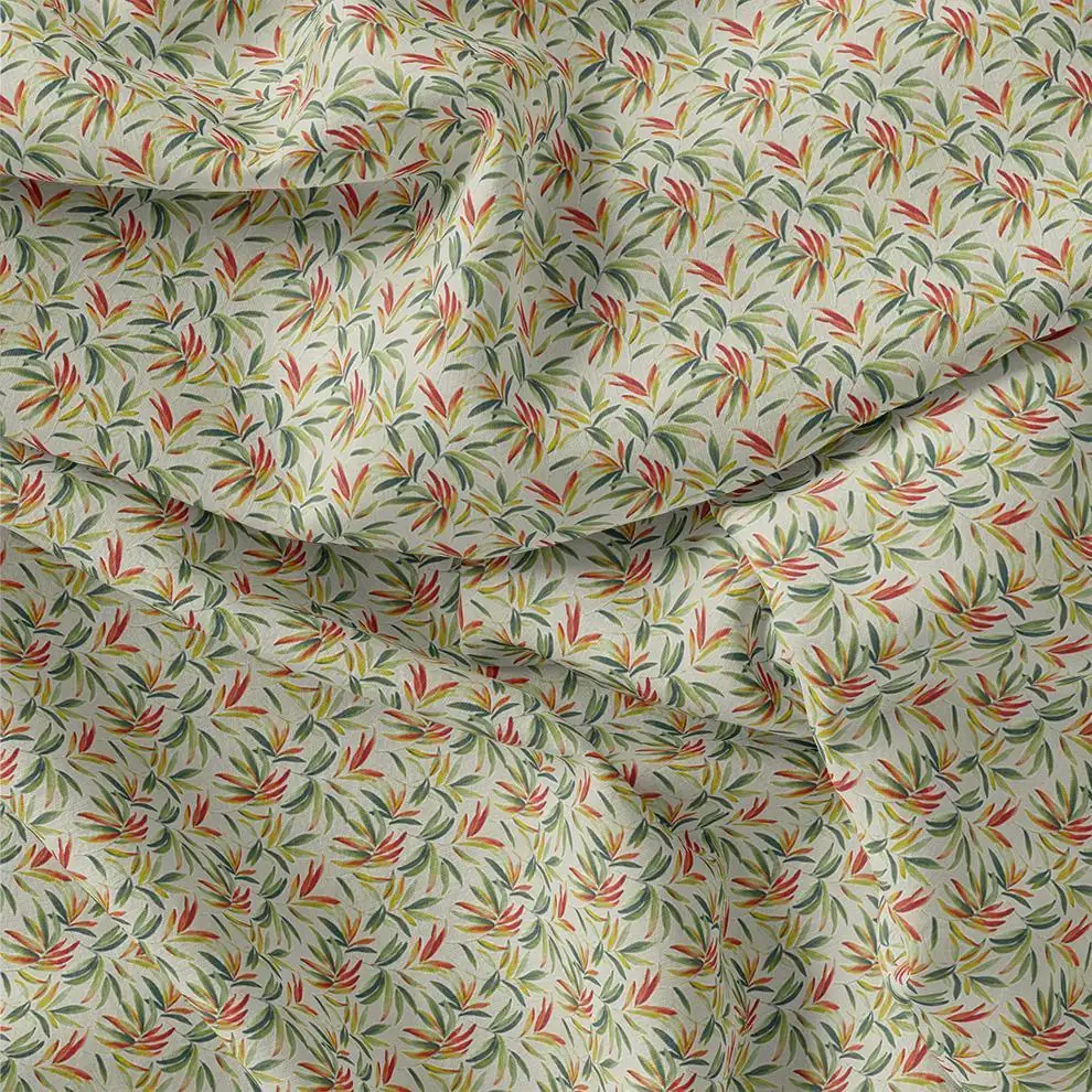 Hand Painted Leaves Allover Digital Printed Fabric - Image 3