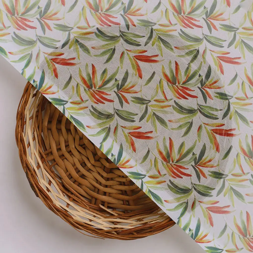 Hand Painted Leaves Allover Digital Printed Fabric  - Weightless - Image 3