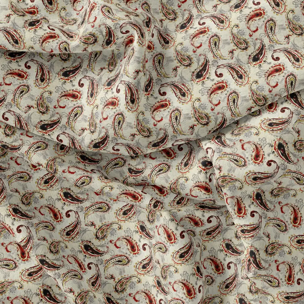 Hand Painted Look Motif Digital Printed Fabric - Image 3