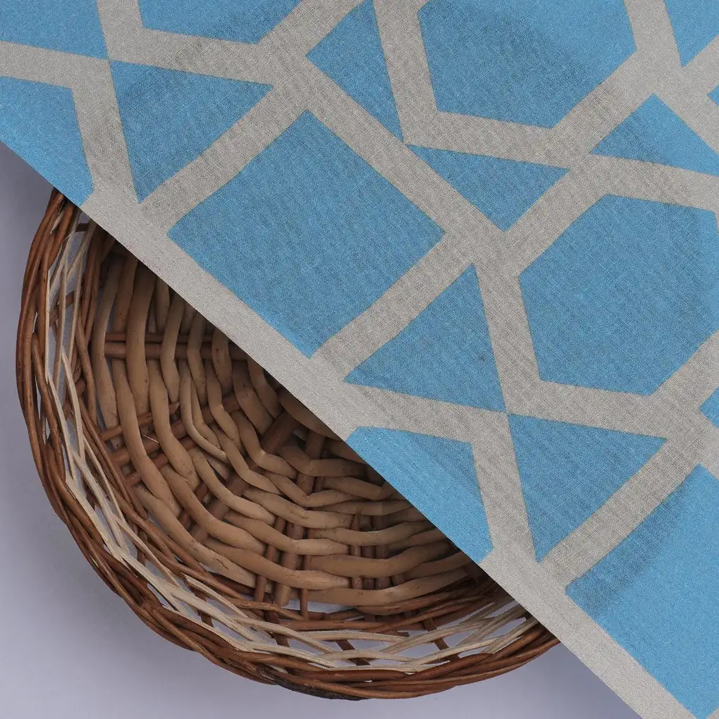 Harlequin Square And Hexagon Digital Printed Fabric - Pure Cotton - Image 2