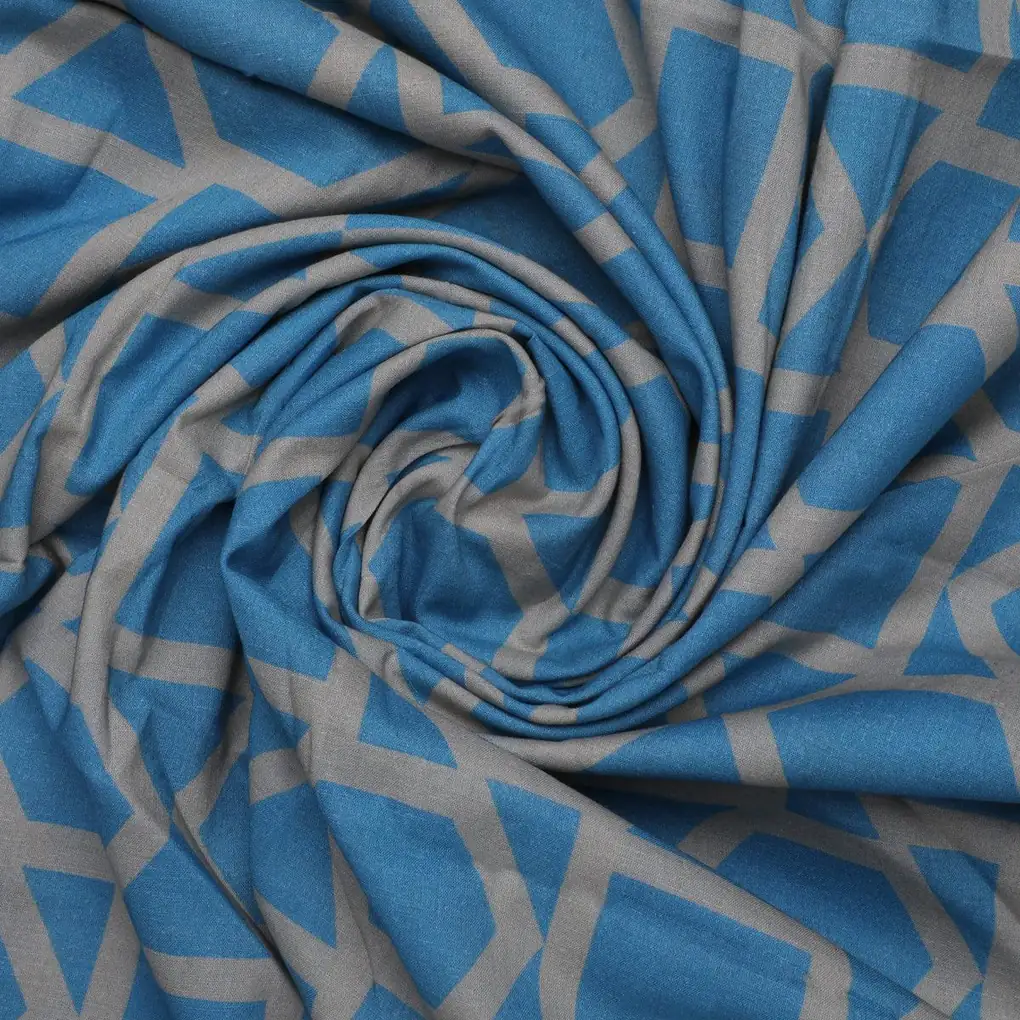 Harlequin Square And Hexagon Digital Printed Fabric - Pure Cotton - Image 3