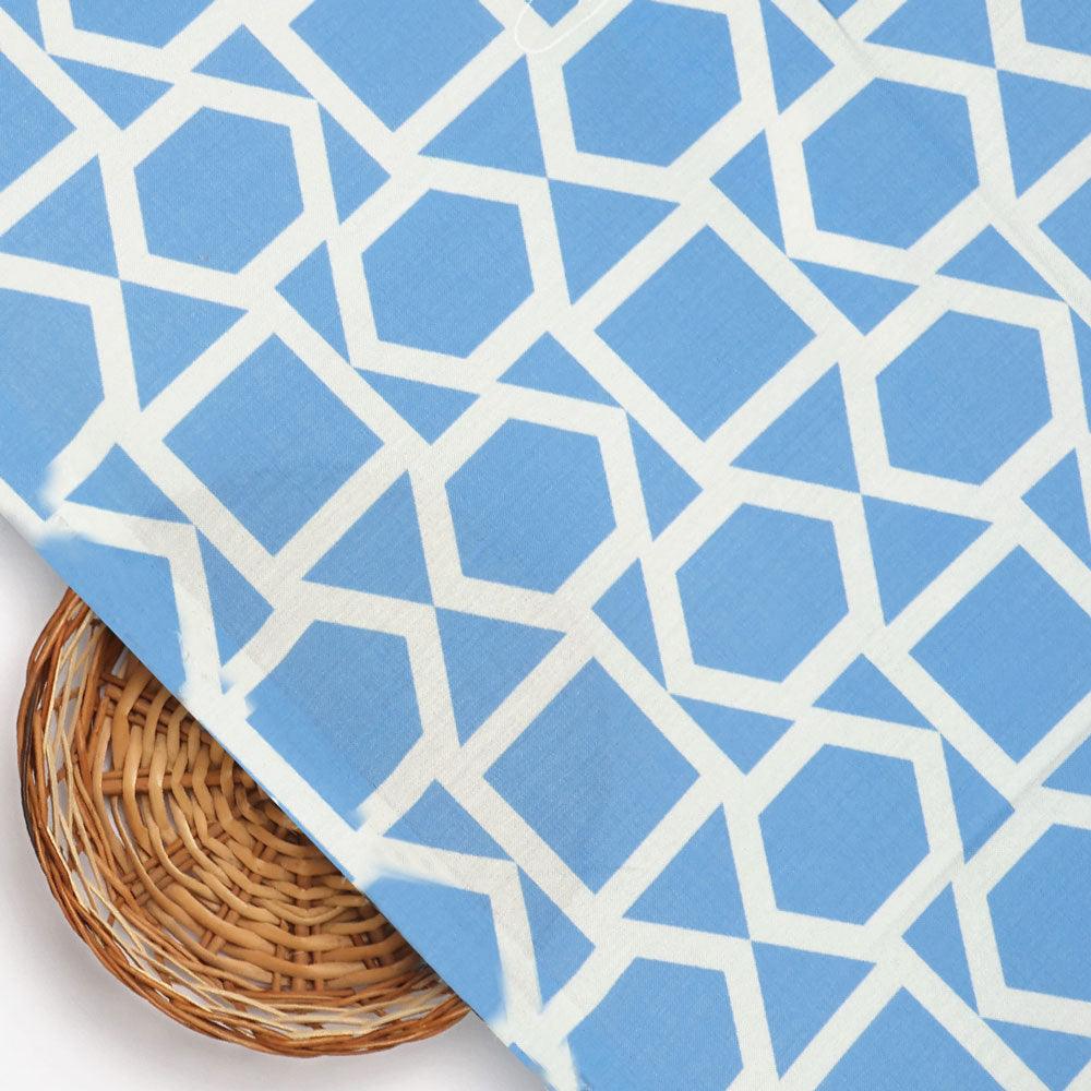 Harlequin Square And Hexagon Digital Printed Fabric - Rayon - Image 2