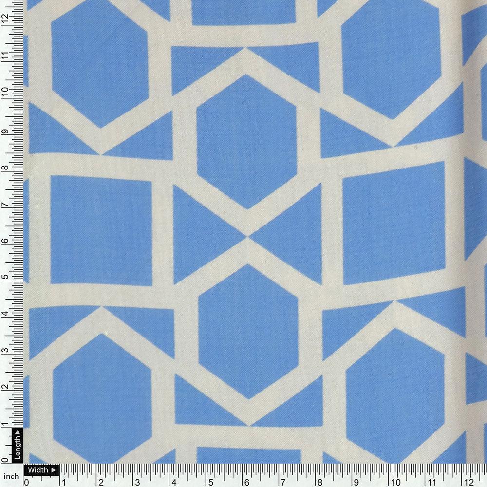 Harlequin Square And Hexagon Digital Printed Fabric - Rayon - Image 4