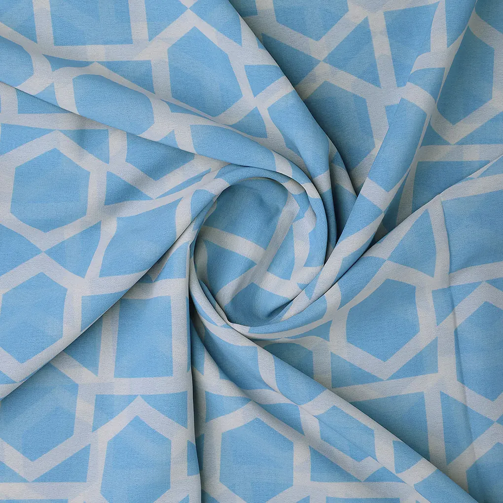 Harlequin Square And Hexagon Digital Printed Fabric - Weightless - Image 2