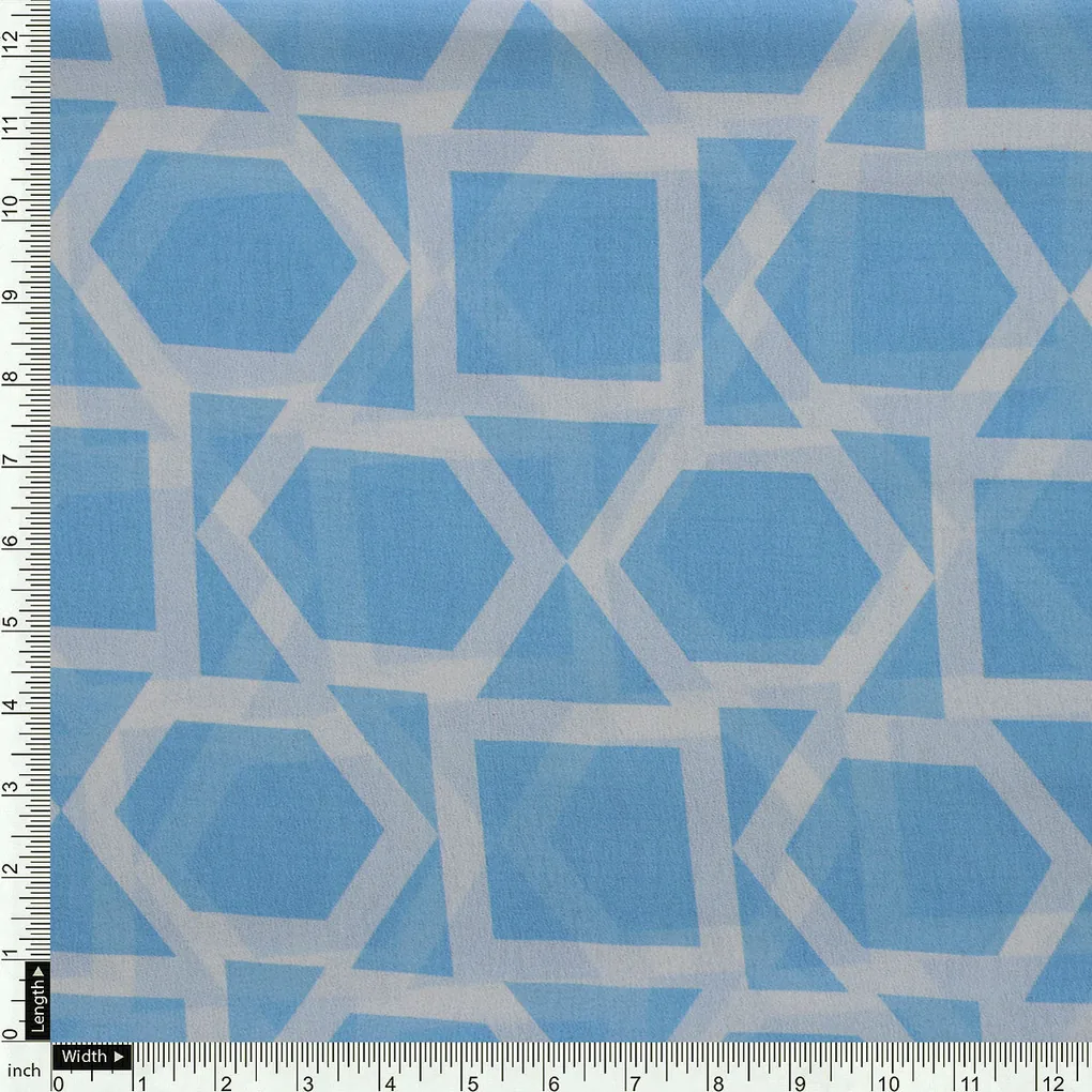 Harlequin Square And Hexagon Digital Printed Fabric - Weightless - Image 4