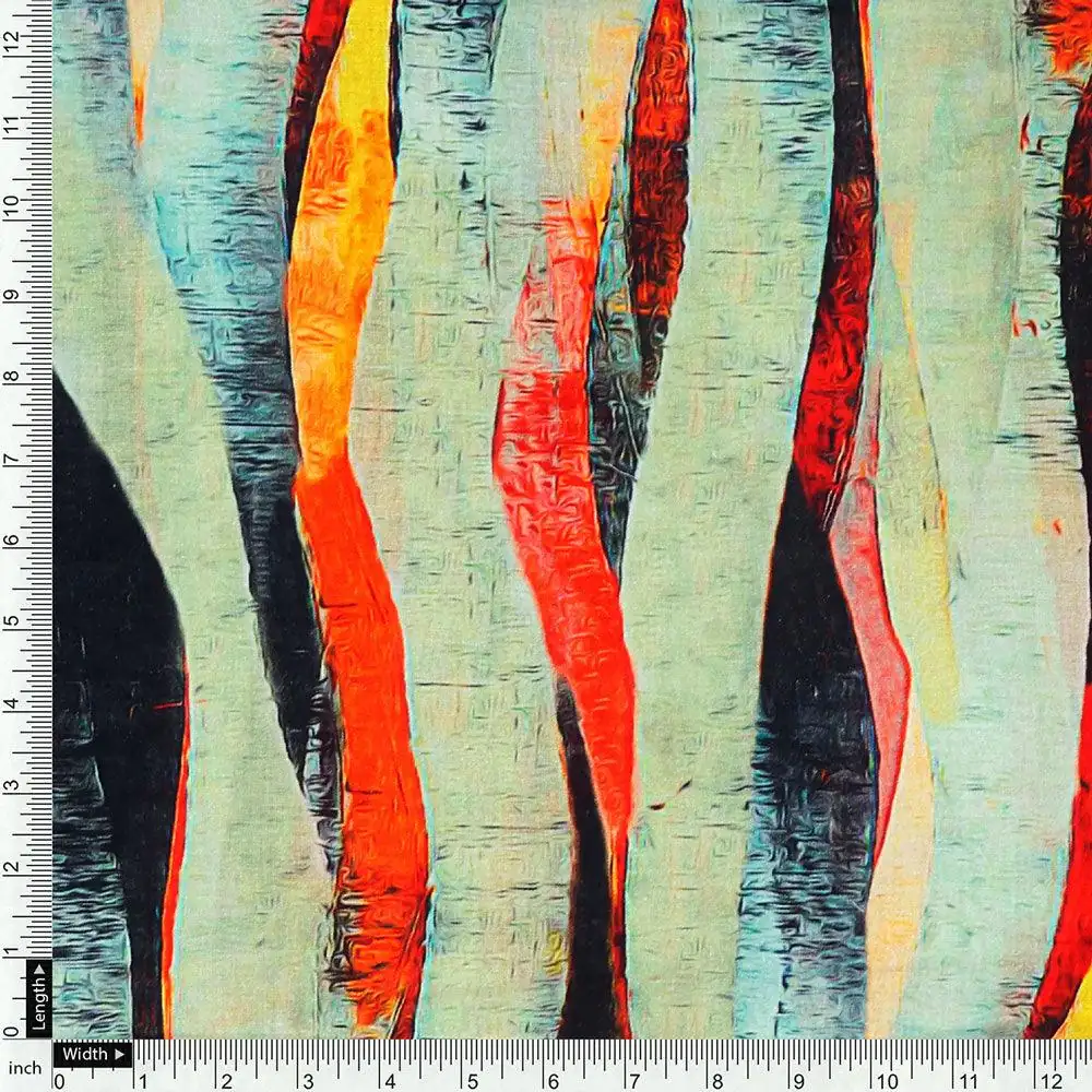 Hawaaian Waving Watercolour Digital Printed Fabric - Pure Cotton - Image 4