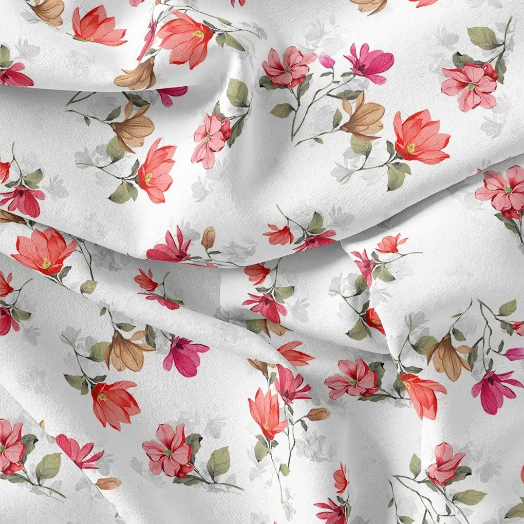 Hawaiian Iris Flower Repeat Pattern Digital Printed Fabric - Weightless - Image 3