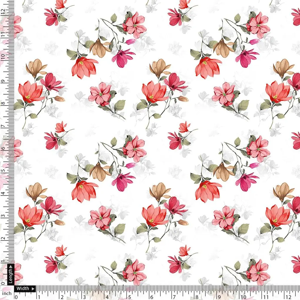Hawaiian Iris Flower Repeat Pattern Digital Printed Fabric - Weightless - Image 4