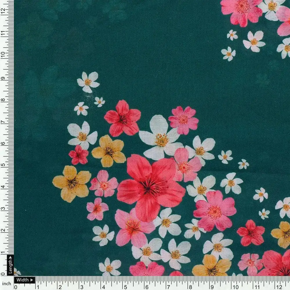 Hawaiian Tiny Colourful Chintz Digital Printed Fabric - Pure Cotton - Image 4