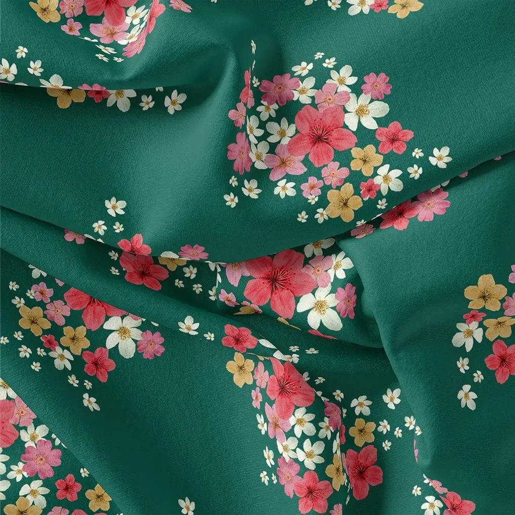 Hawaiian Tiny Colourful Chintz Digital Printed Fabric - Rayon - Image 3