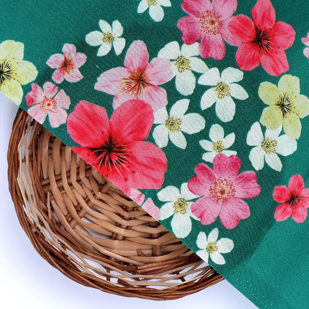 Hawaiian Tiny Colourful Chintz Digital Printed Fabric - Crepe - Image 2