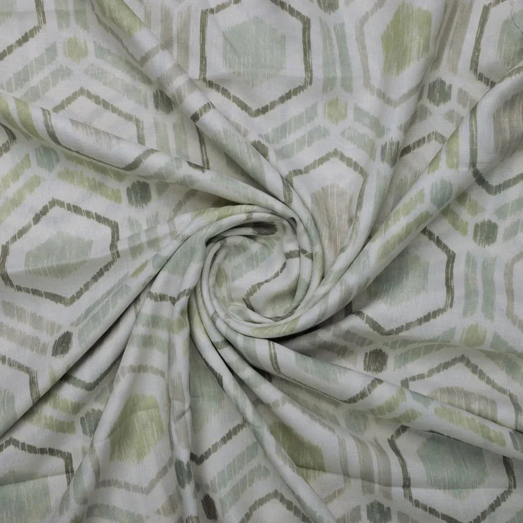 Hexagon Printed Linen Fabric - Image 3