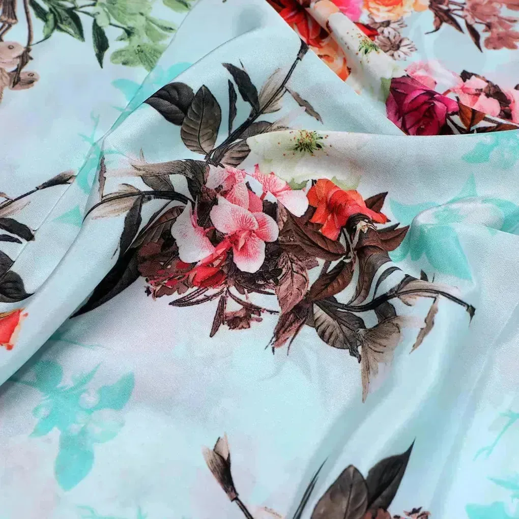 High Quality Multicolor Floral Digital Printed Fabrics - Image 3