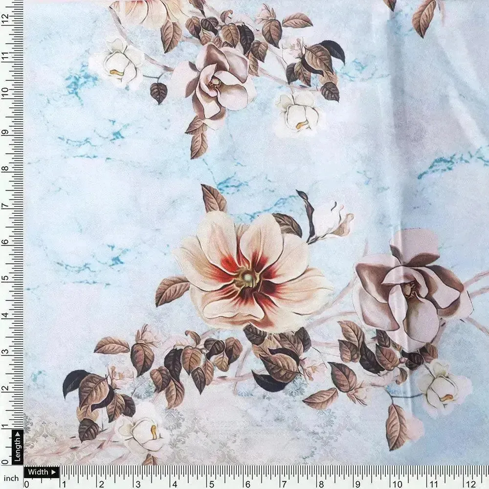 High Quality Multicolor Floral Rama Base Digitally Printed Fabrics - Image 4