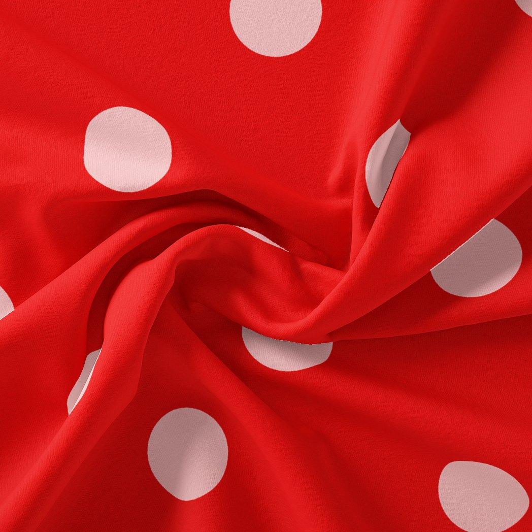 Huge Red Polka Dot Digital Printed Fabric - Image 3