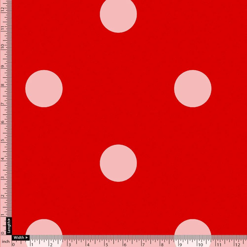 Huge Red Polka Dot Digital Printed Fabric - Image 4