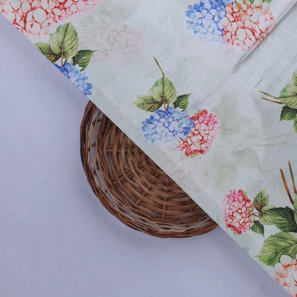 Hydrangea Printed Japan Satin Fabric - Image 2