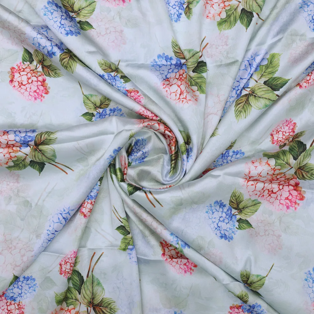 Hydrangea Printed Japan Satin Fabric - Image 3