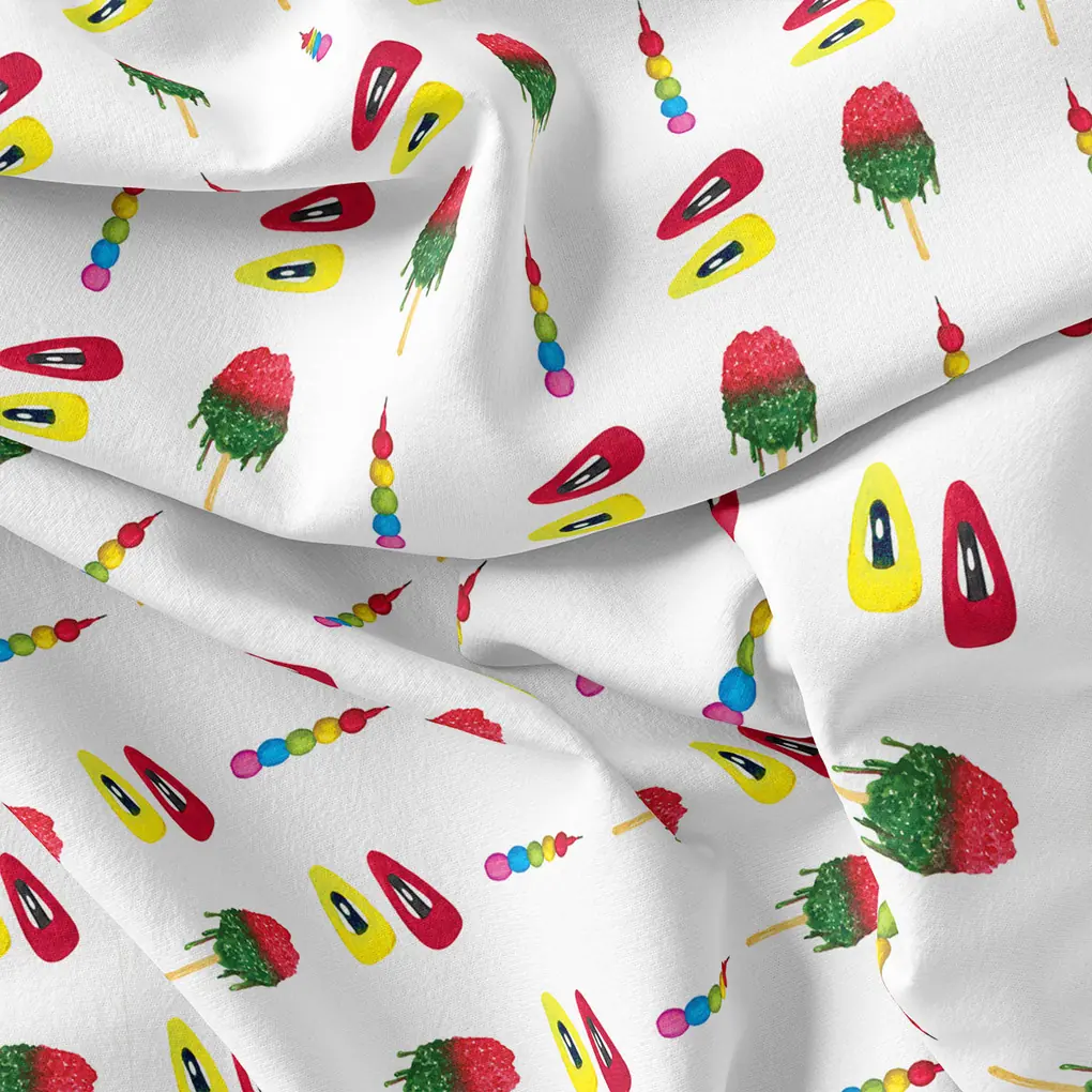 Ice candy kids quirky muslin digital printed fabric - Image 3