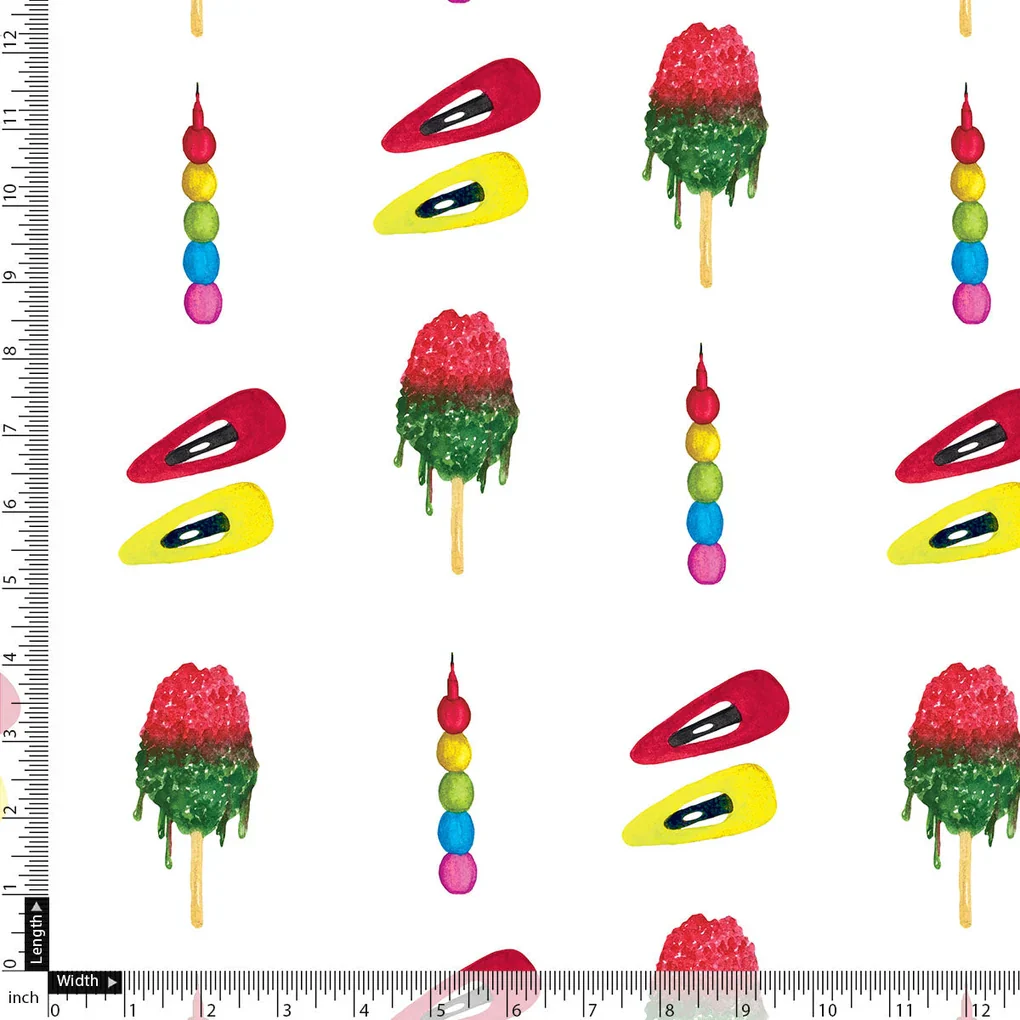 Ice candy kids quirky muslin digital printed fabric - Image 4