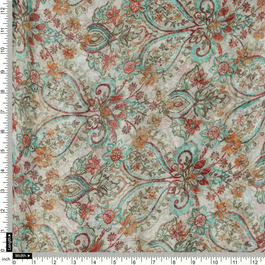 Indian Traditional Motif Digital Printed Fabric - Image 4