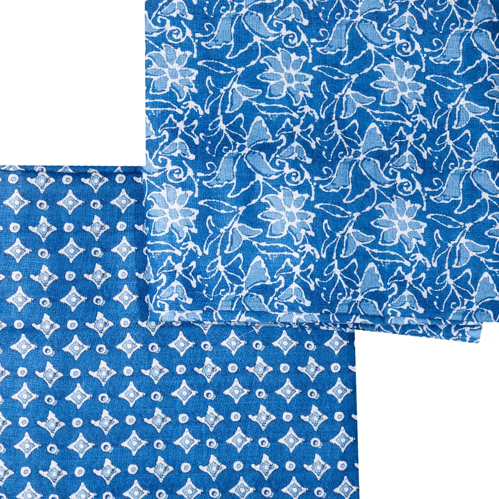 Indigo Printed Unstitched Suit Set (5 Meter Set) - Image 3