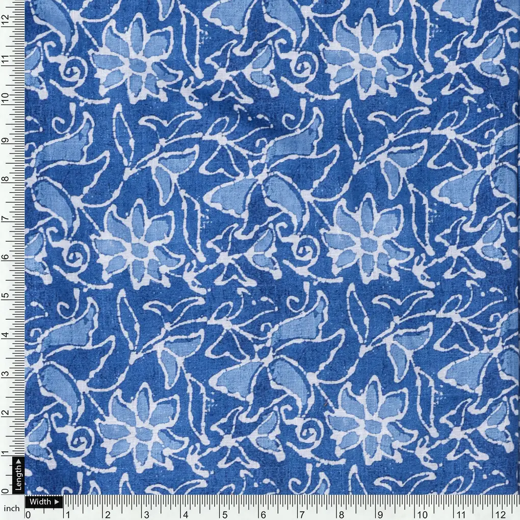 Indigo Printed Unstitched Suit Set (5 Meter Set) - Image 5