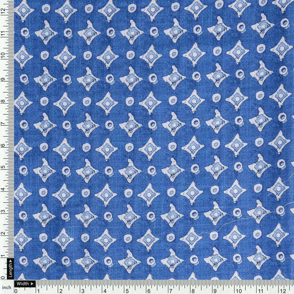 Indigo Printed Unstitched Suit Set (5 Meter Set) - Image 6